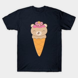 Kawaii Cute Ice Cream Bear T-Shirt T-Shirt